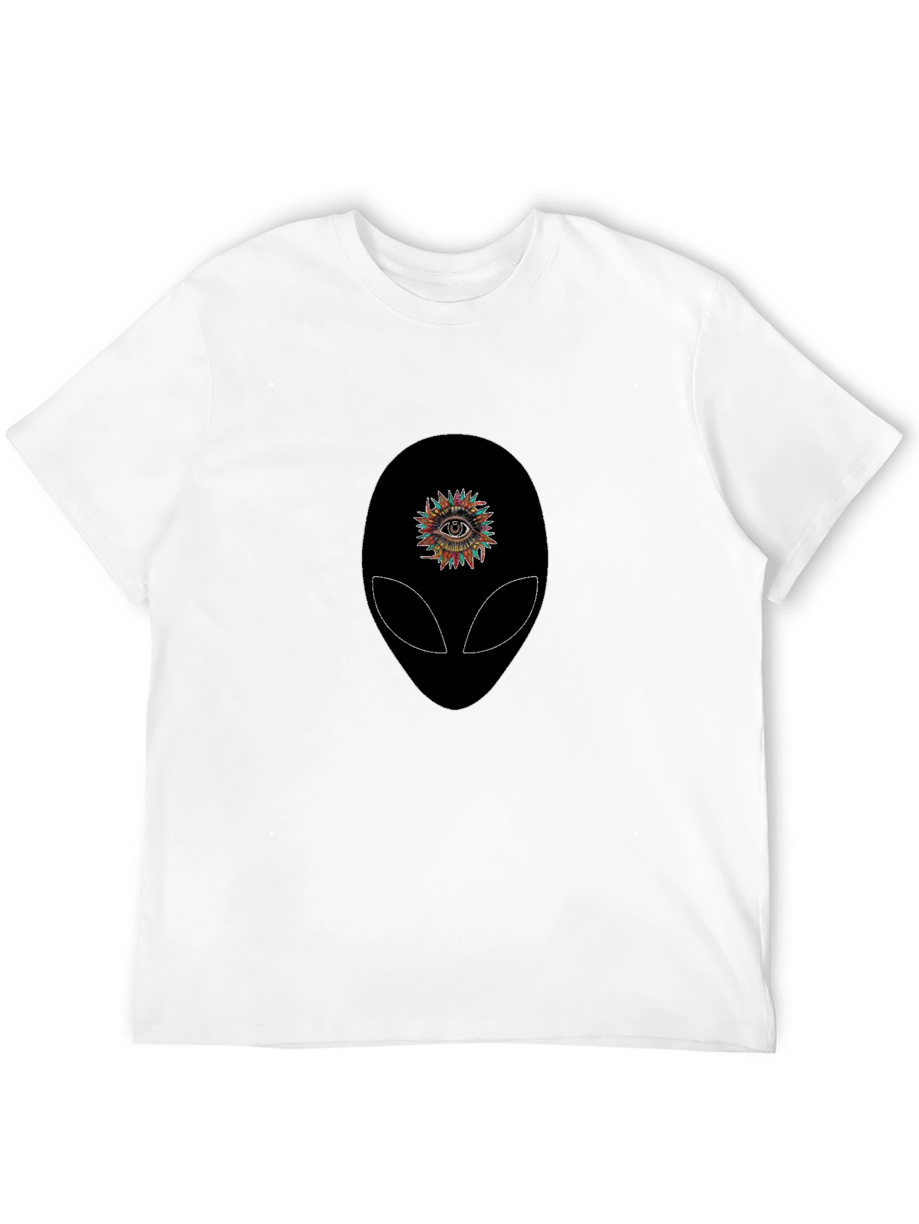 Alien Eye Graphic Tee - Black Cotton T-Shirt