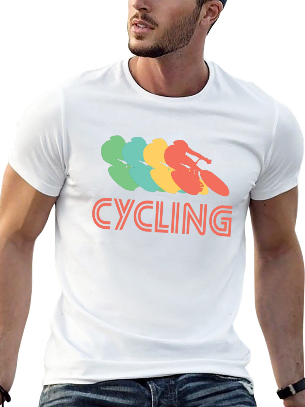 Cycling Retro Graphic T-Shirt - Casual Tee