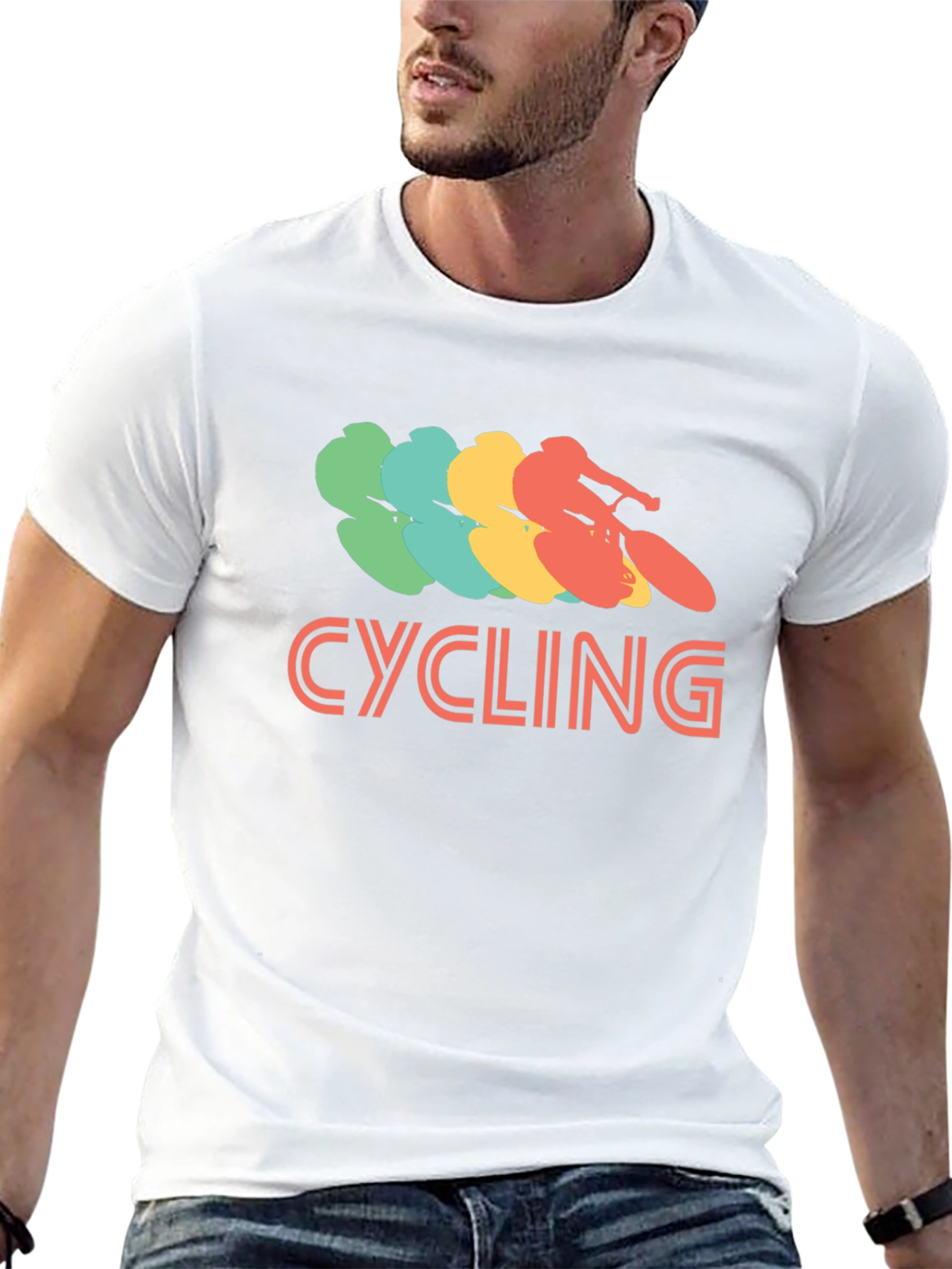 Cycling Retro Graphic T-Shirt - Casual Tee