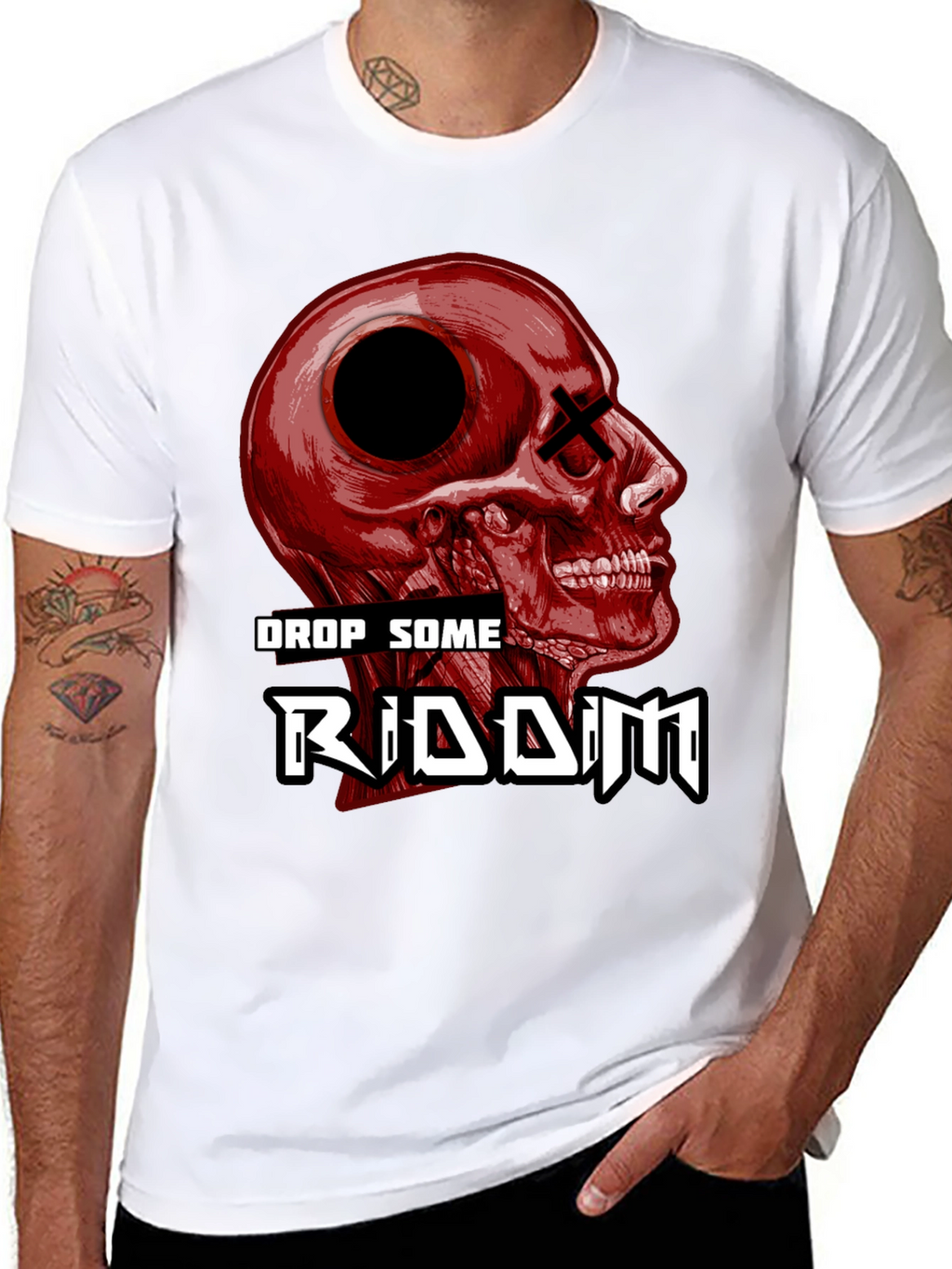 Drop Some Riddim Skull Graphic T-Shirt