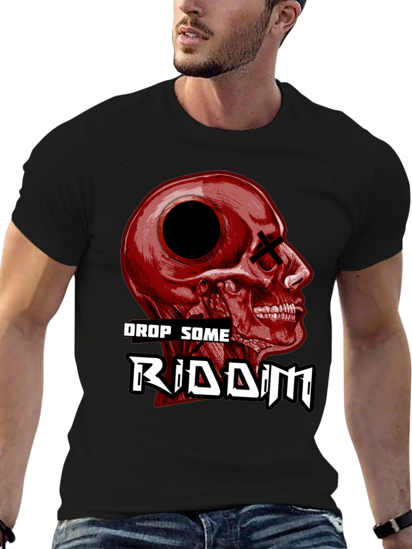 Drop Some Riddim Skull Graphic T-Shirt