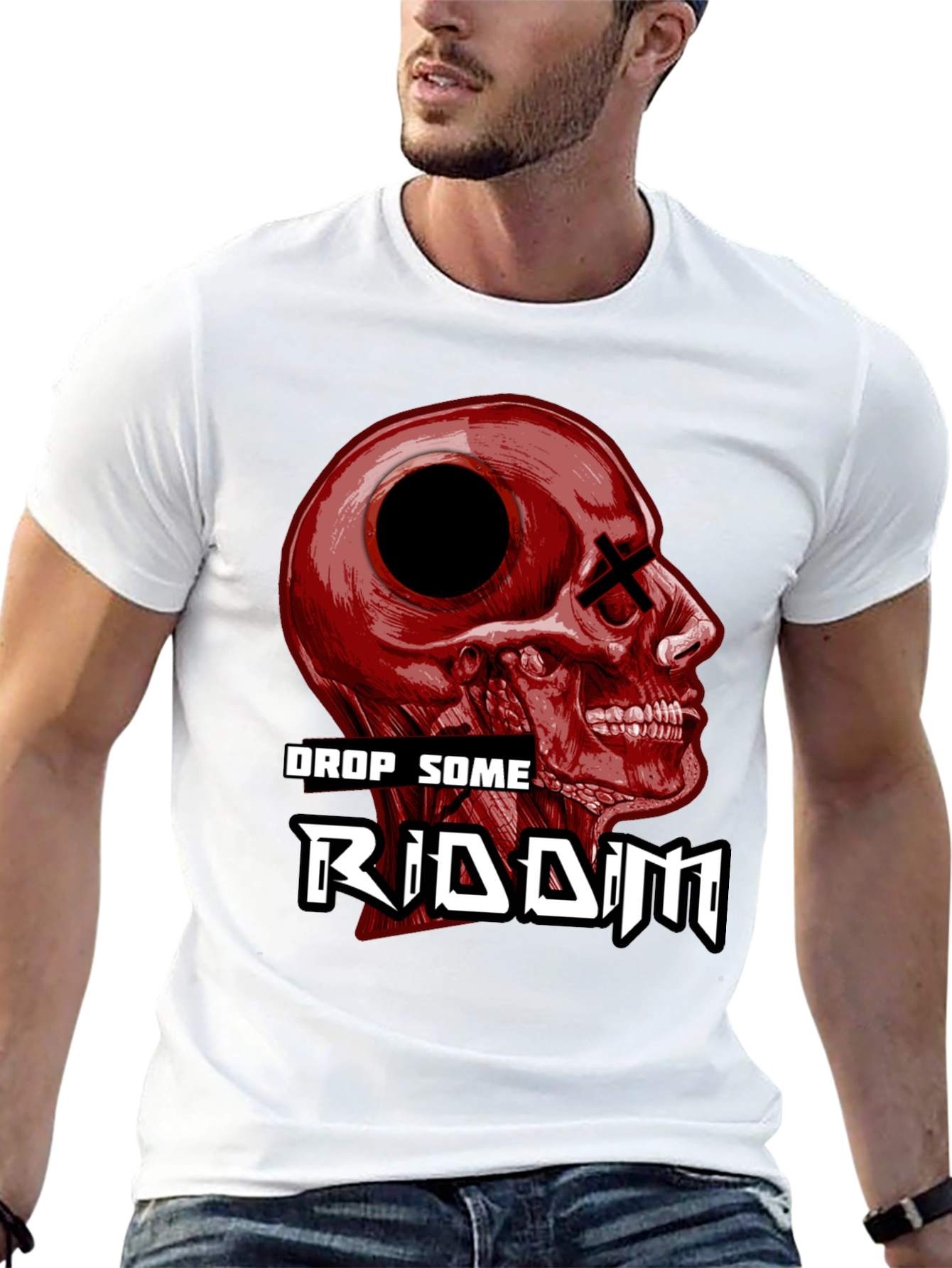 Drop Some Riddim Skull Graphic T-Shirt