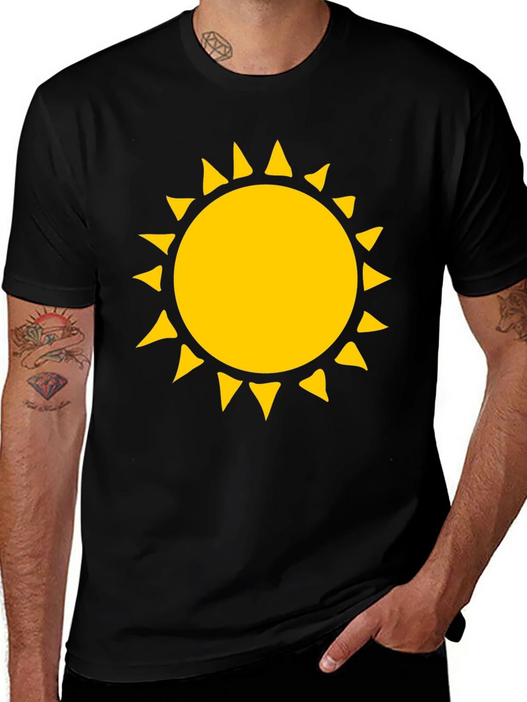 Sunny Graphic T-Shirt - Black Cotton Tee