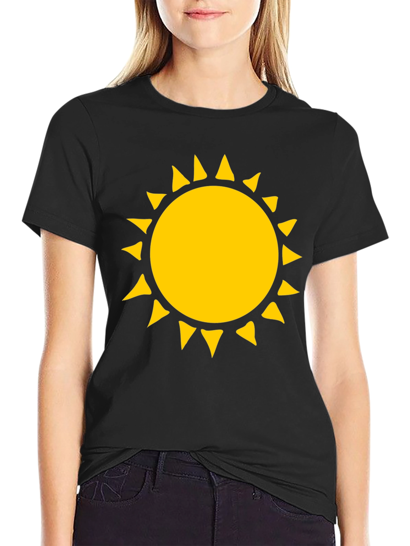 Sunny Graphic T-Shirt - Black Cotton Tee