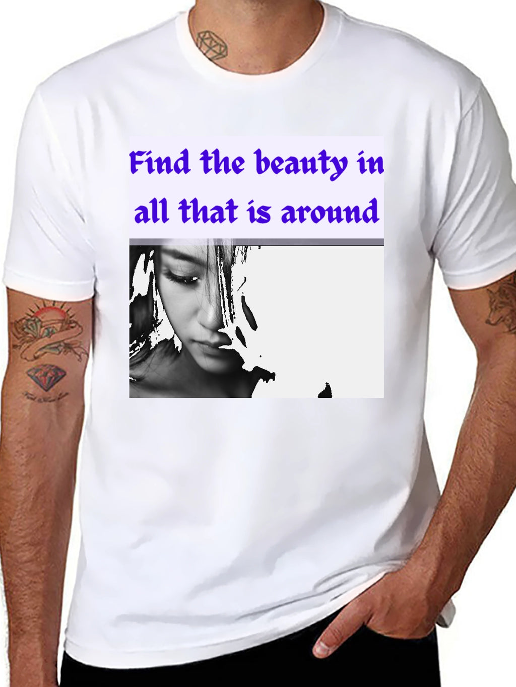 Beauty Around Graphic Tee - Stylish Black Cotton T-Shirt