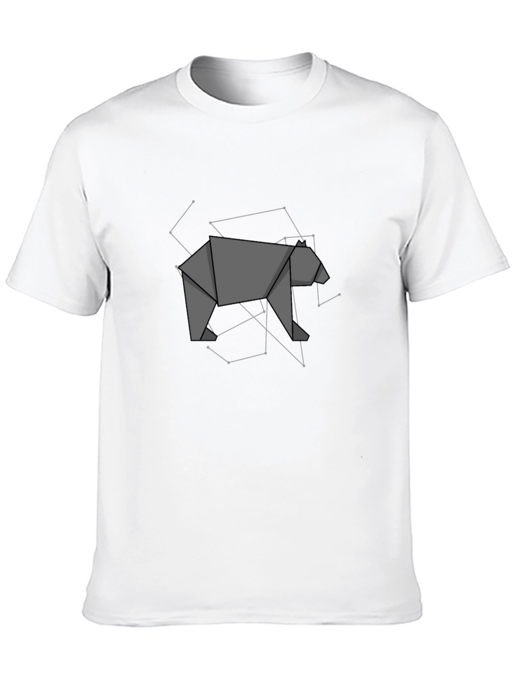 Origami Bear Graphic Tee - Modern Geometric Design