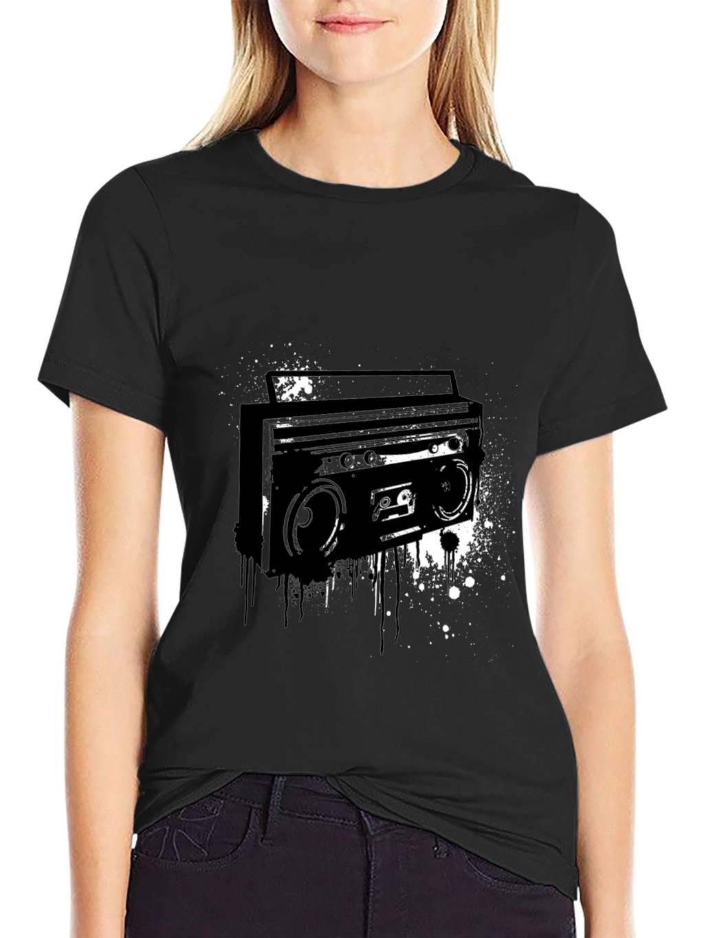 Boombox Graphic Tee - Retro Style