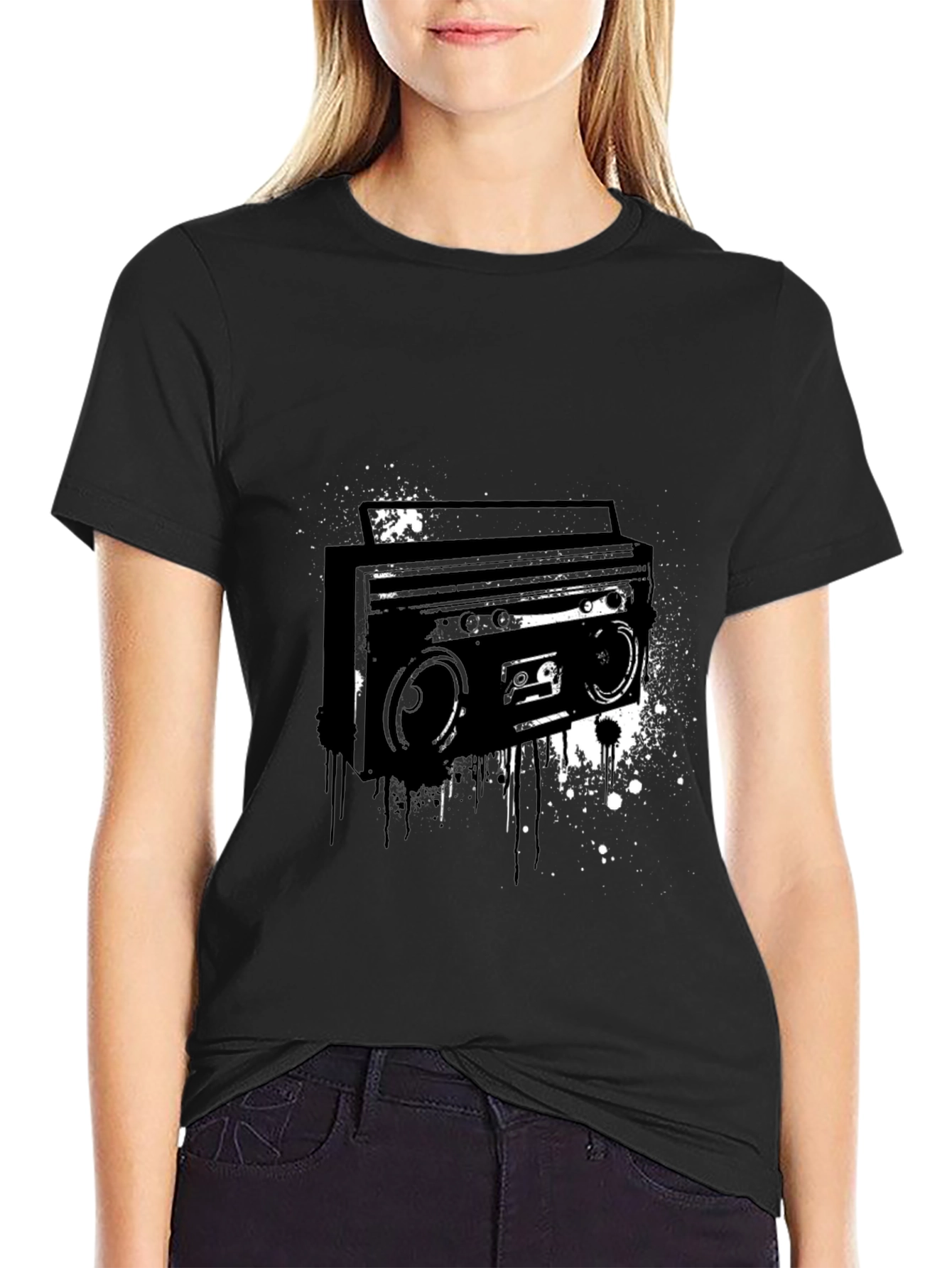 Boombox Graphic Tee - Retro Style
