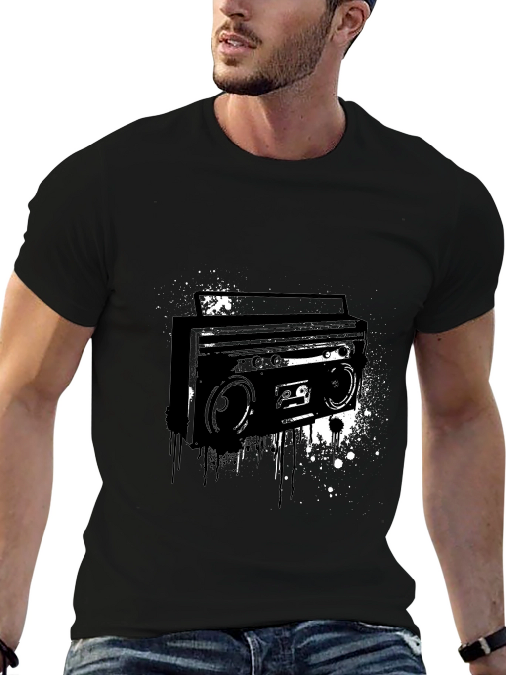 Boombox Graphic Tee - Retro Style