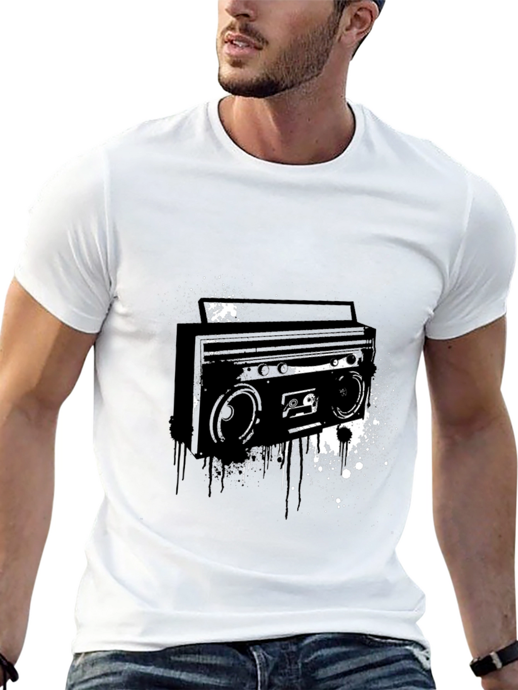 Boombox Graphic Tee - Retro Style