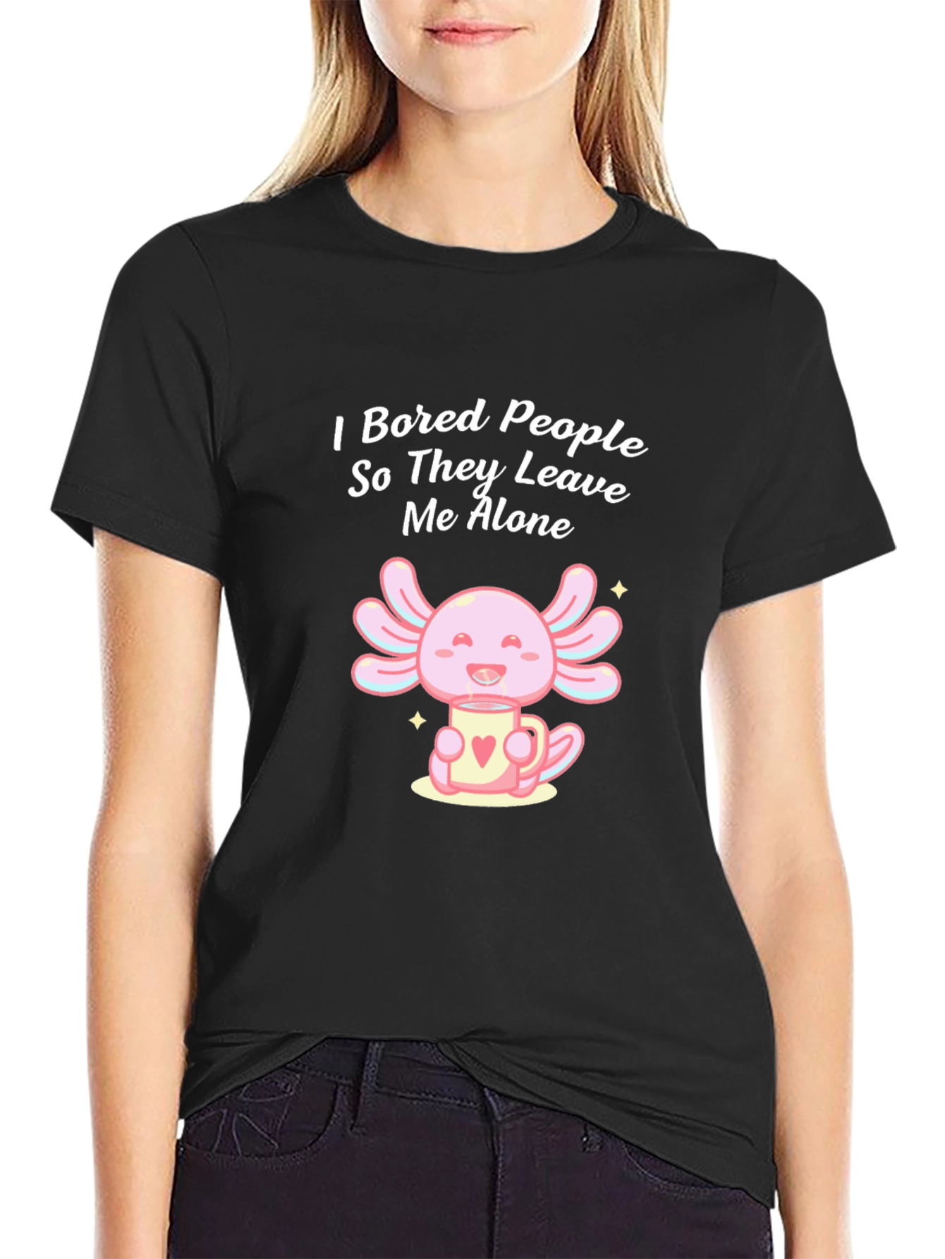 Bored People Axolotl Graphic Tee - Funny Introvert T-Shirt