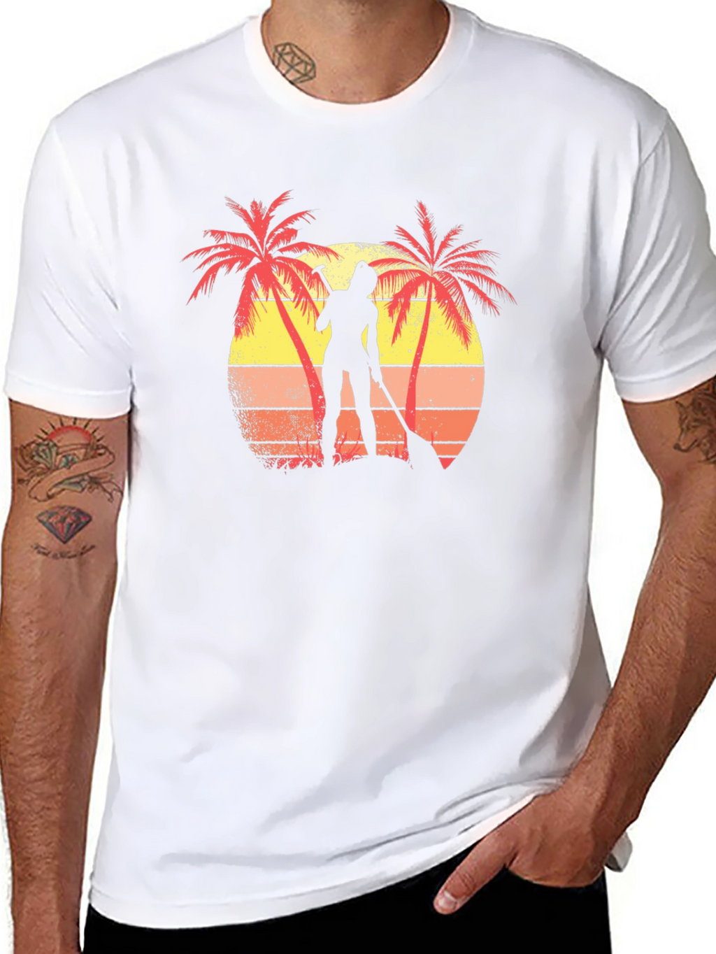 Tropical Paddleboarder Graphic T-Shirt