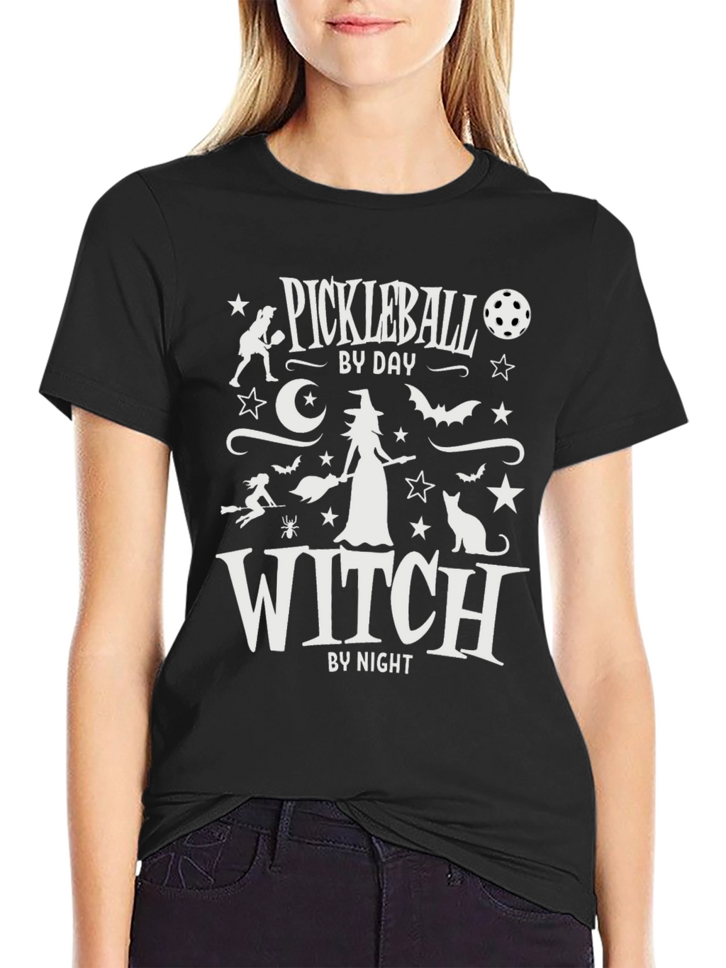 Pickleball by Day Witch by Night Graphic T-Shirt