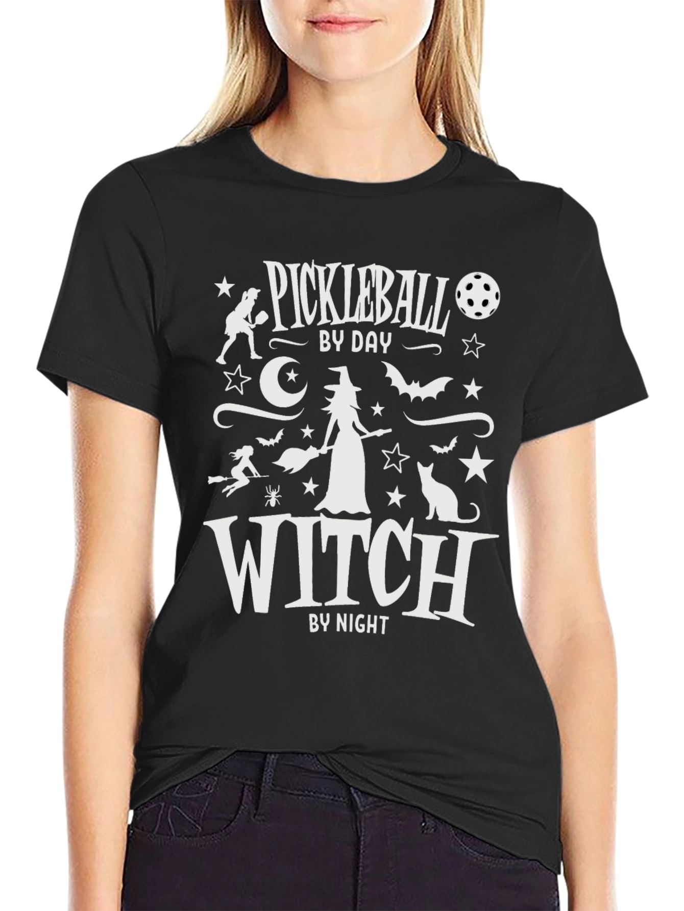 Pickleball by Day Witch by Night Graphic T-Shirt