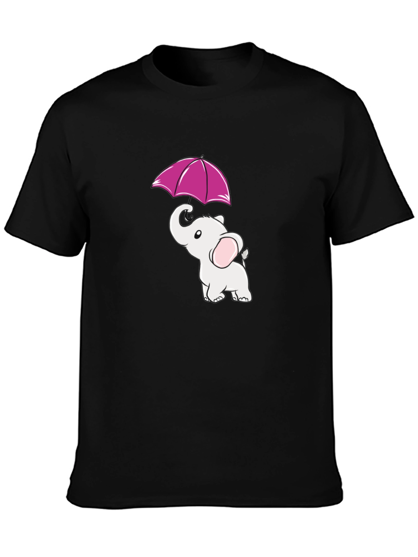 Elephant Umbrella Graphic Tee - Black