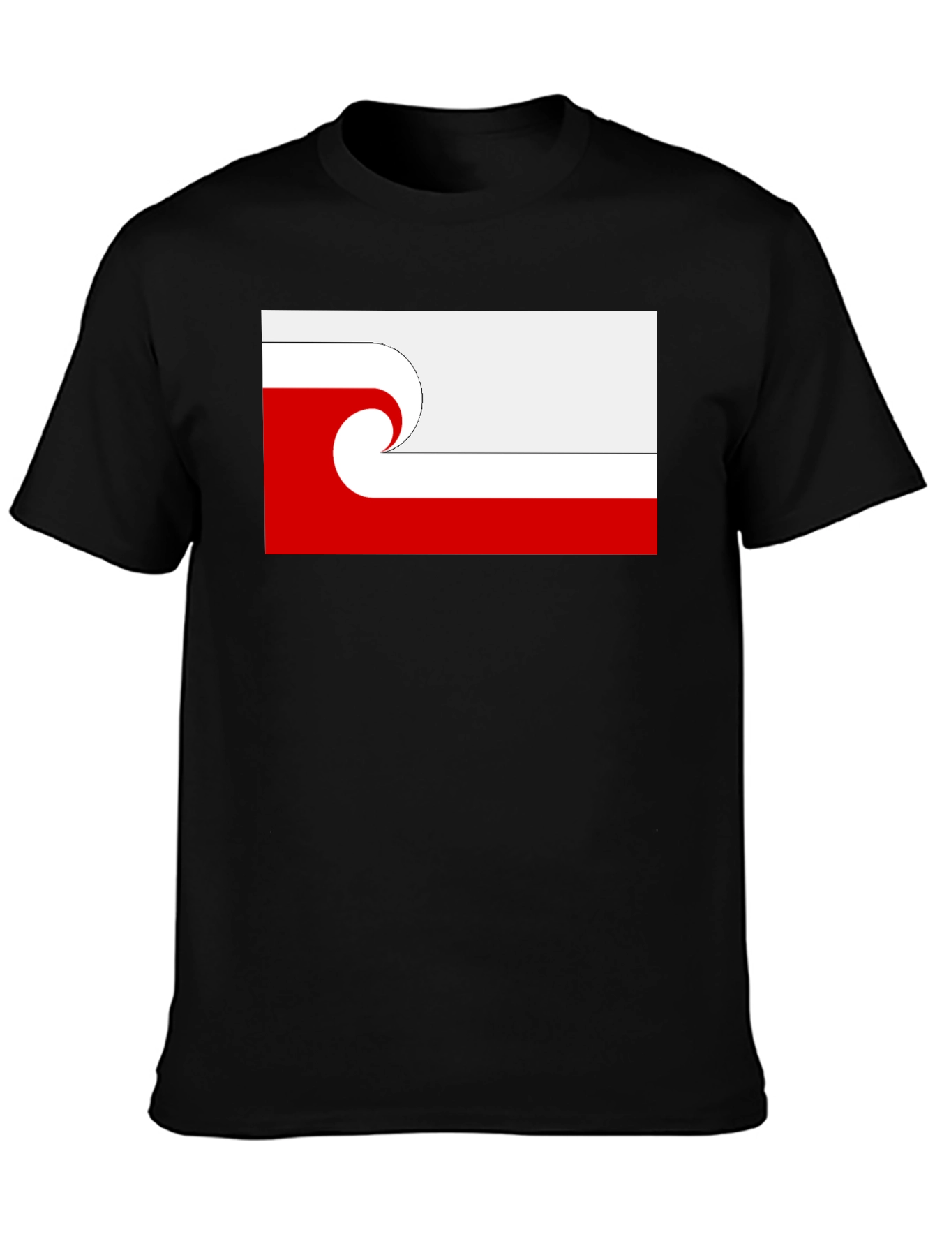 Wave Graphic Tee - Red & White Design