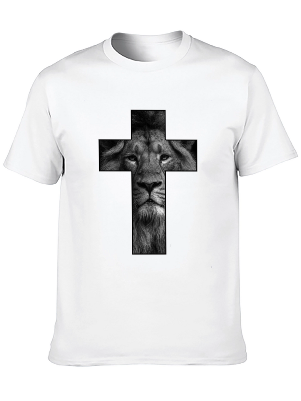 Lion Cross Graphic Black T-Shirt
