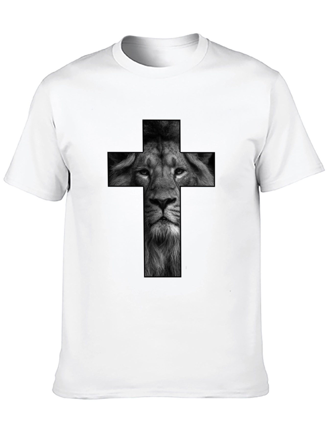 Lion Cross Graphic Black T-Shirt
