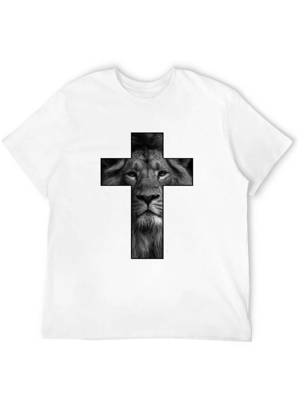 Lion Cross Graphic Black T-Shirt