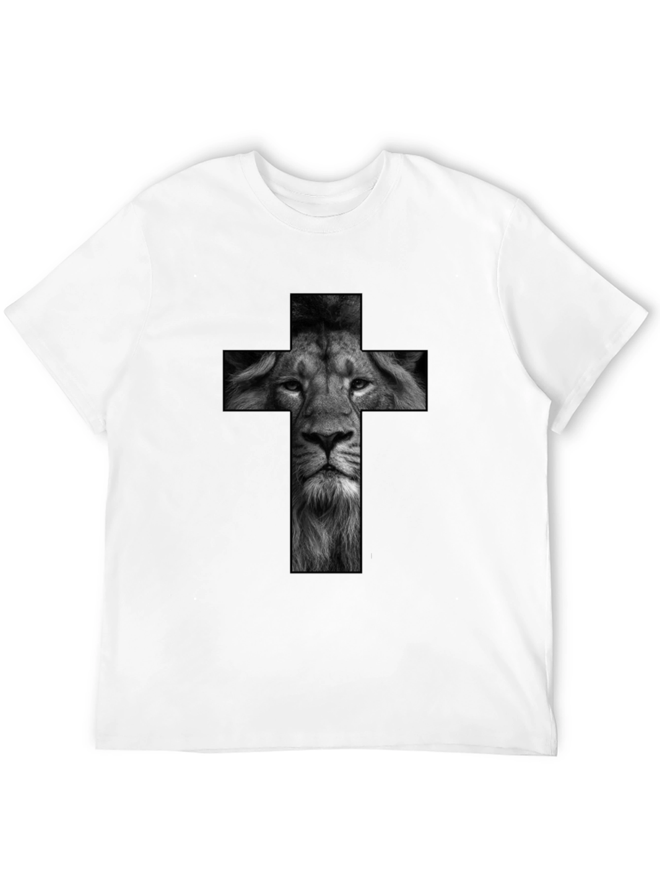 Lion Cross Graphic Black T-Shirt