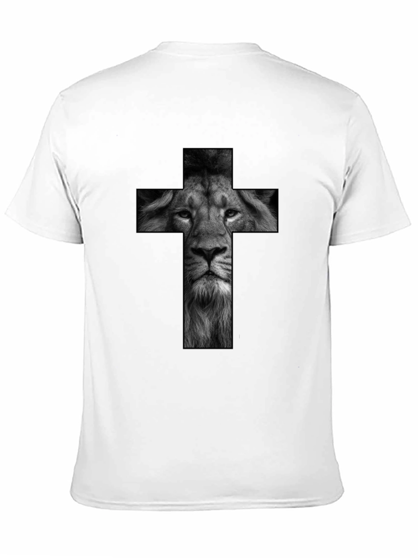 Lion Cross Graphic Black T-Shirt