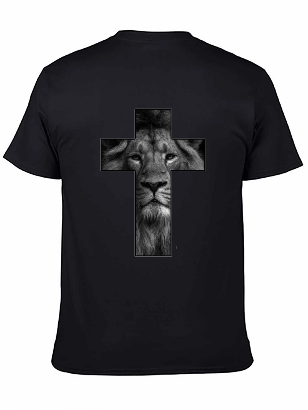 Lion Cross Graphic Black T-Shirt
