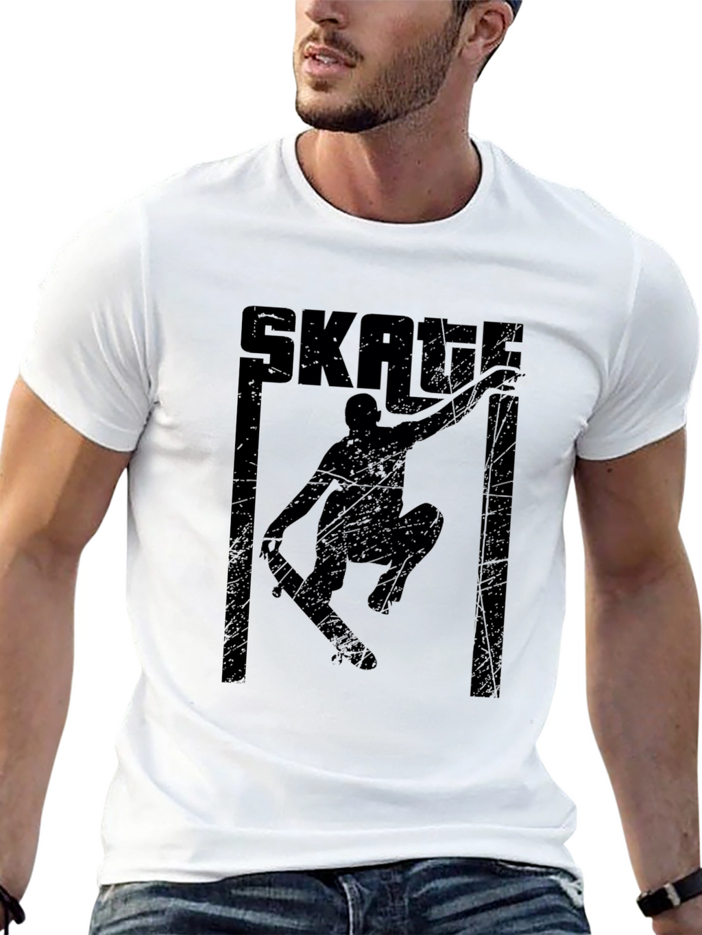 Skate Graphic Tee - Retro Black Skateboard Shirt