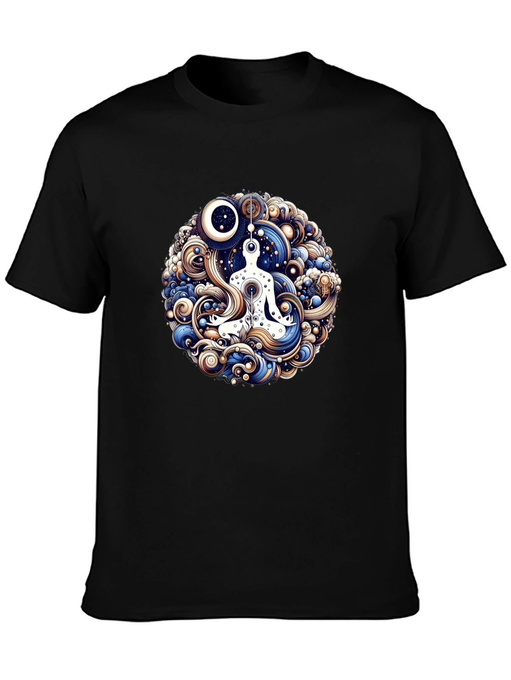Meditative Flow T-Shirt - Cosmic Yoga Design