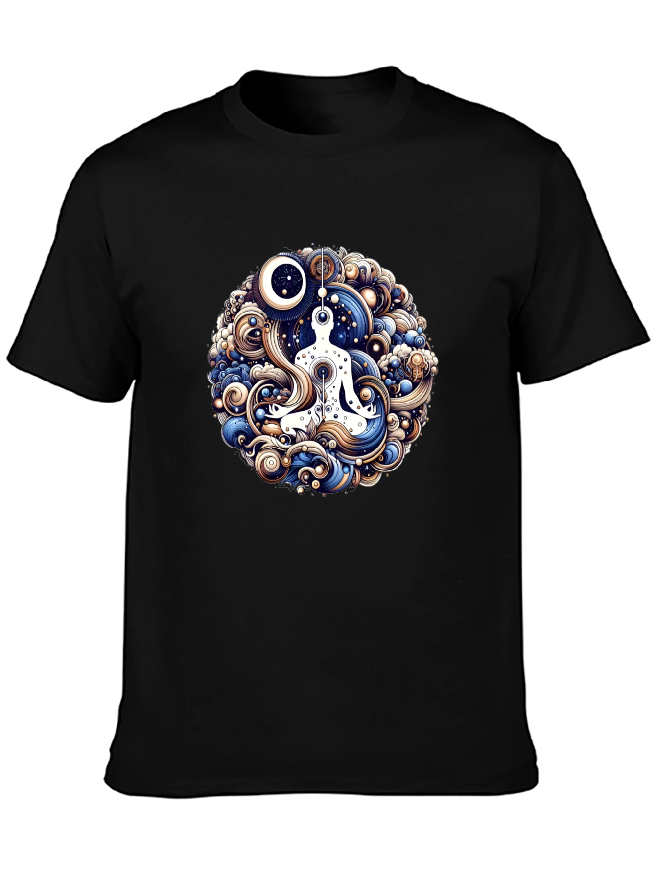 Meditative Flow T-Shirt - Cosmic Yoga Design