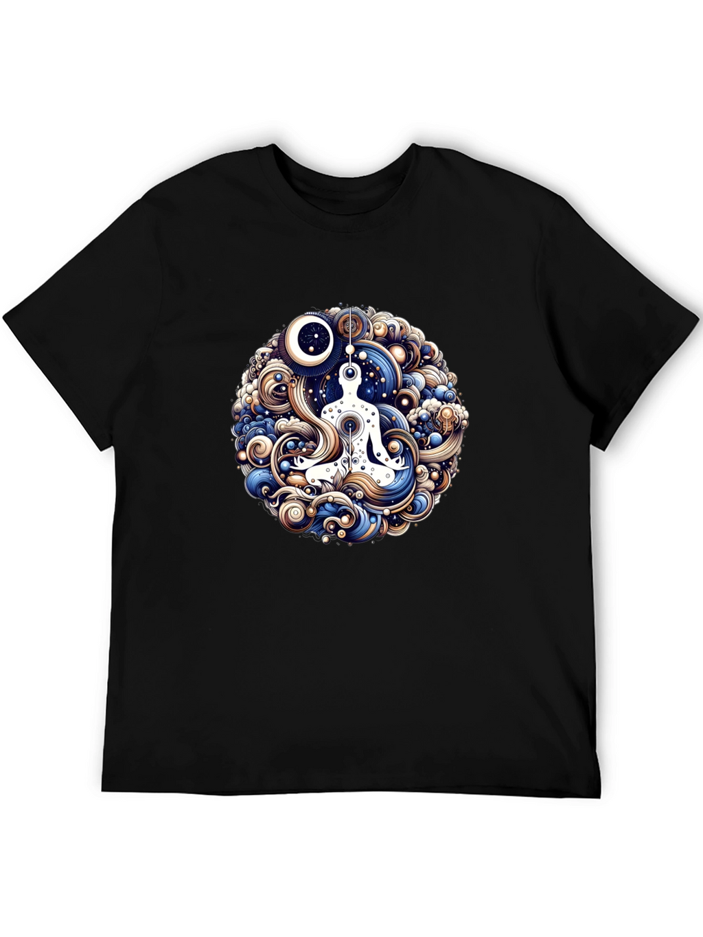 Meditative Flow T-Shirt - Cosmic Yoga Design