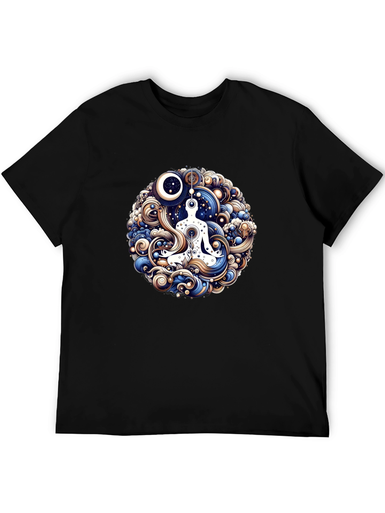 Meditative Flow T-Shirt - Cosmic Yoga Design