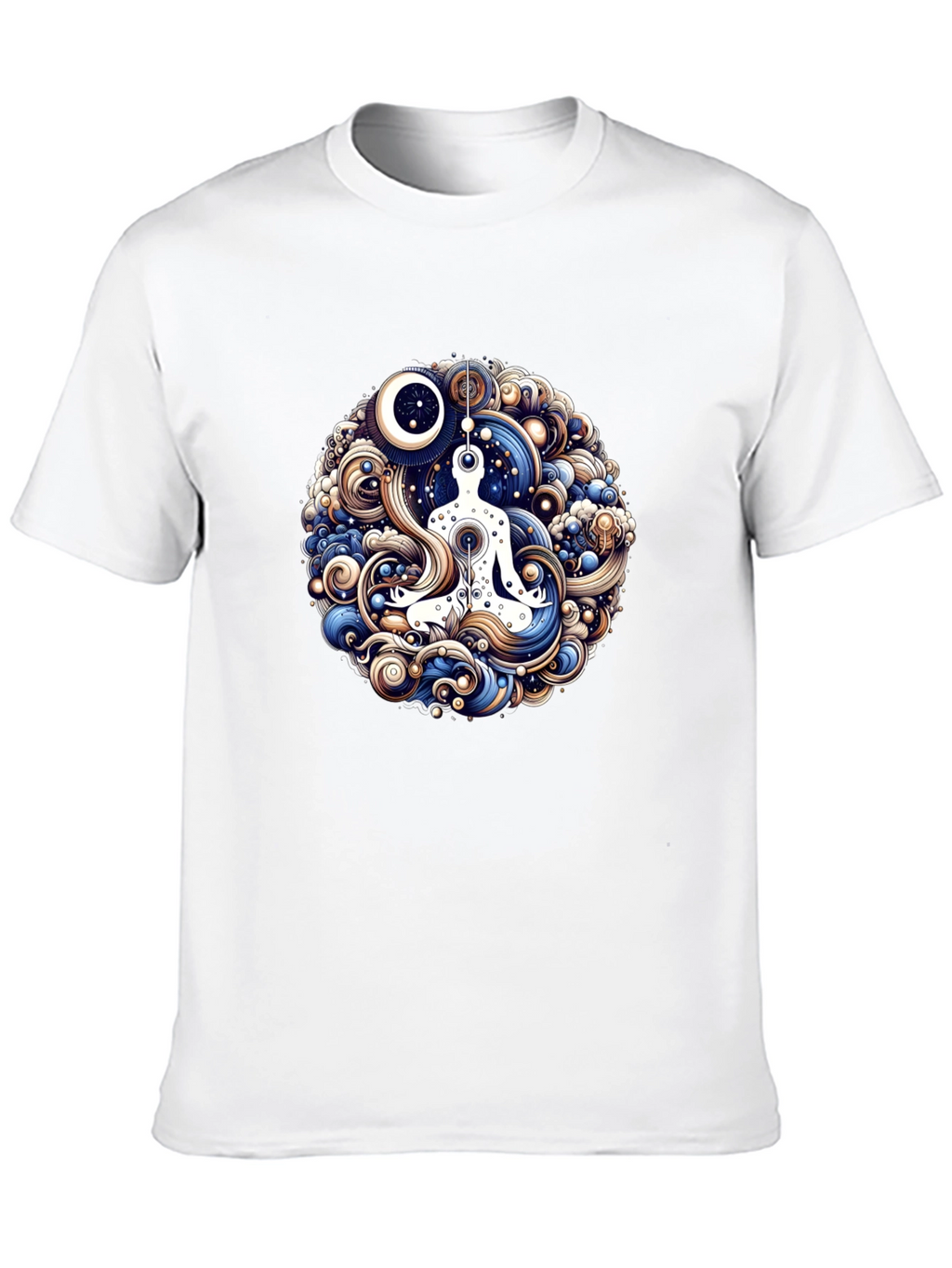 Meditative Flow T-Shirt - Cosmic Yoga Design