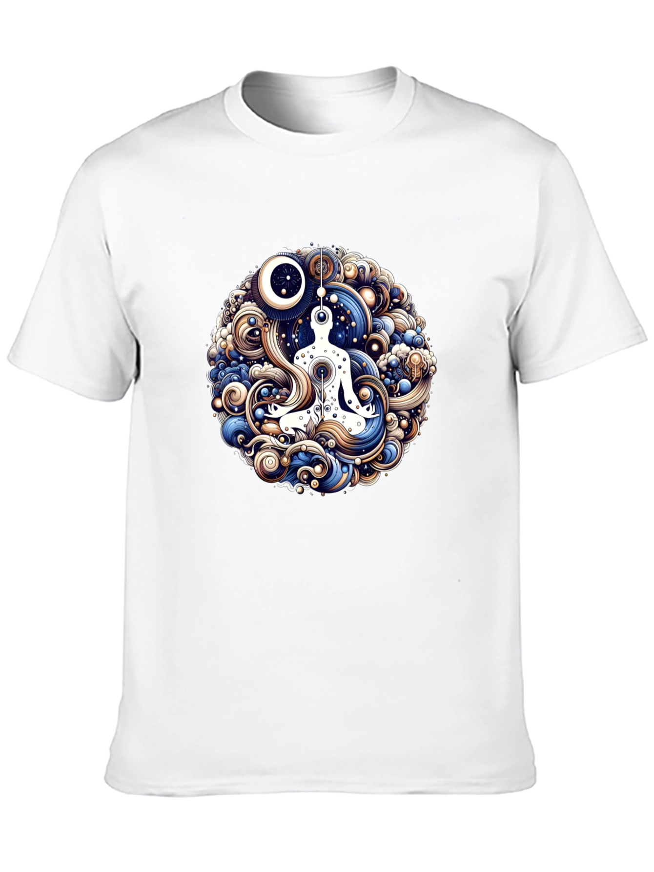 Meditative Flow T-Shirt - Cosmic Yoga Design