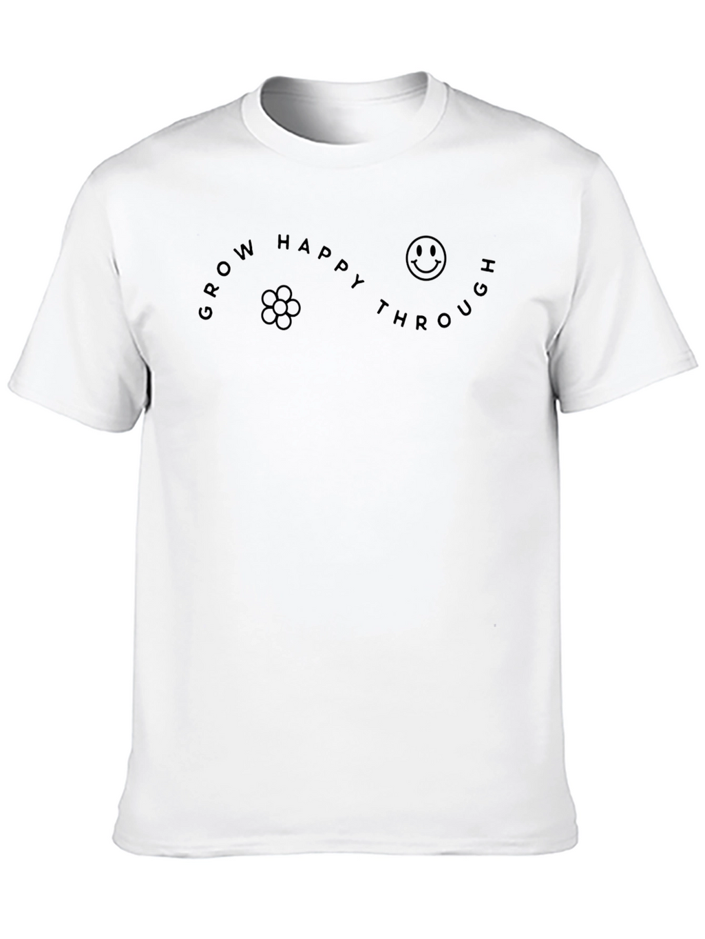 Grow Happy Through T-Shirt - Black Graphic Tee
