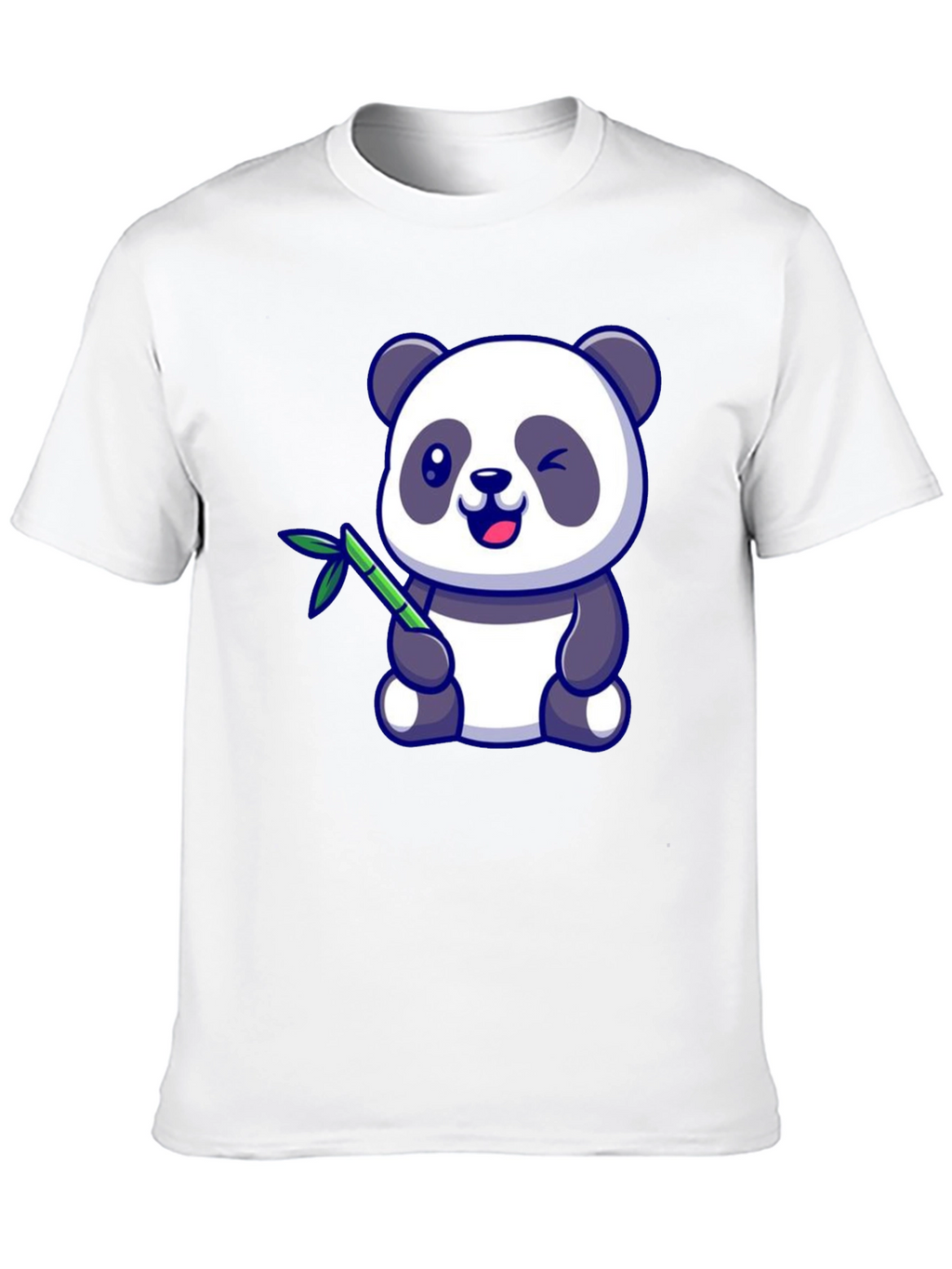 Cute Panda Bear T-Shirt - Black Cotton Tee