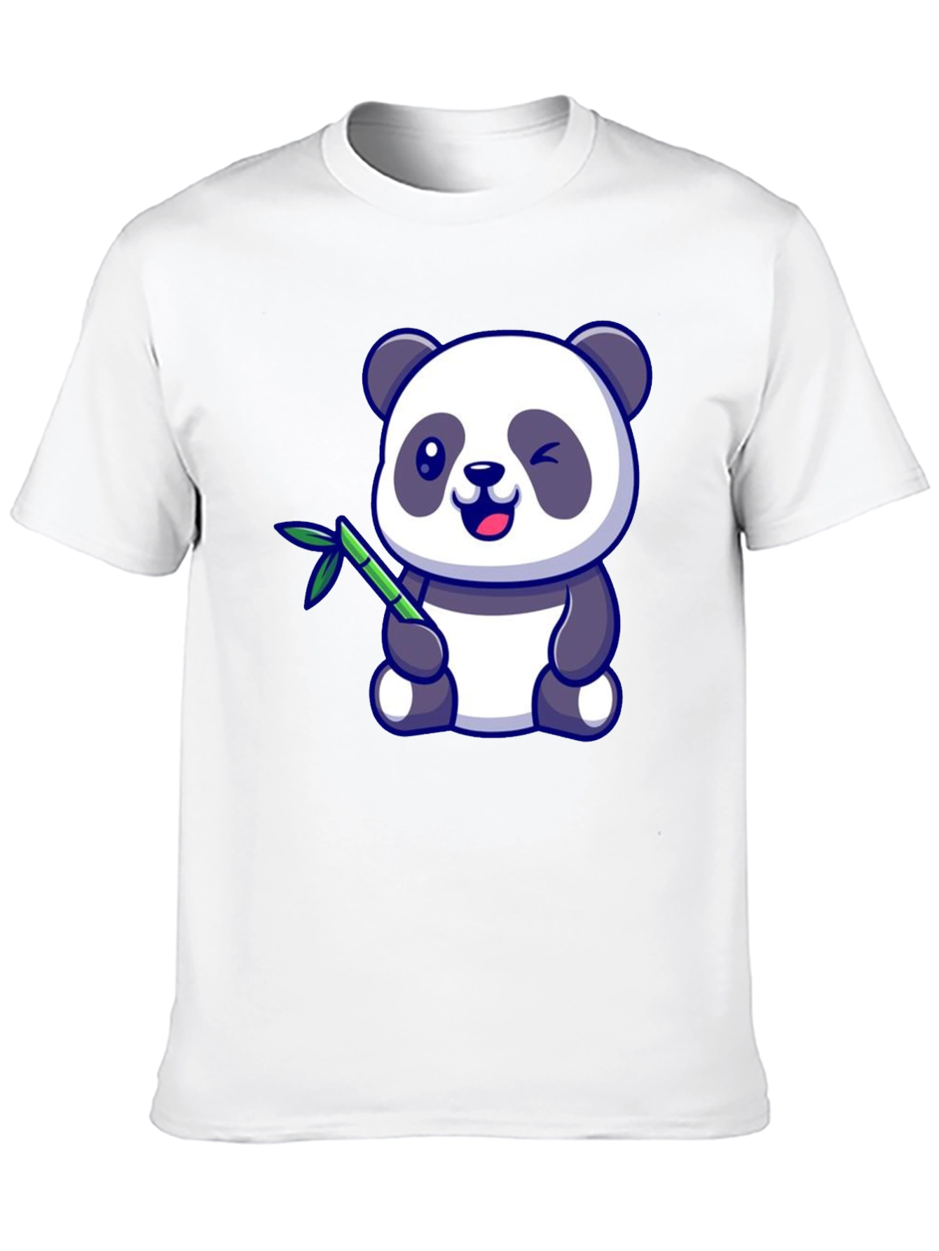 Cute Panda Bear T-Shirt - Black Cotton Tee