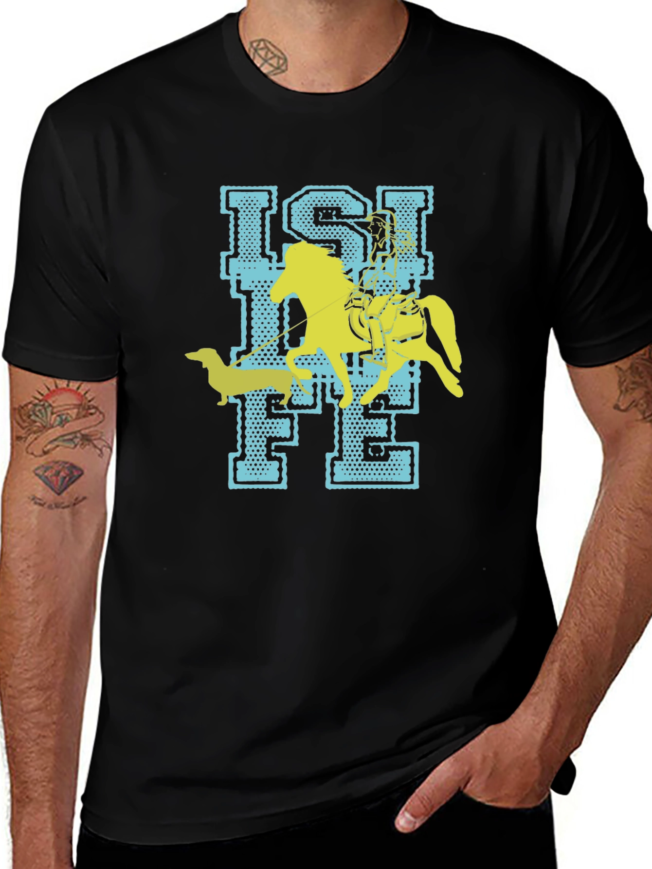 Isi Life T-Shirt - Horse & Dachshund Fun