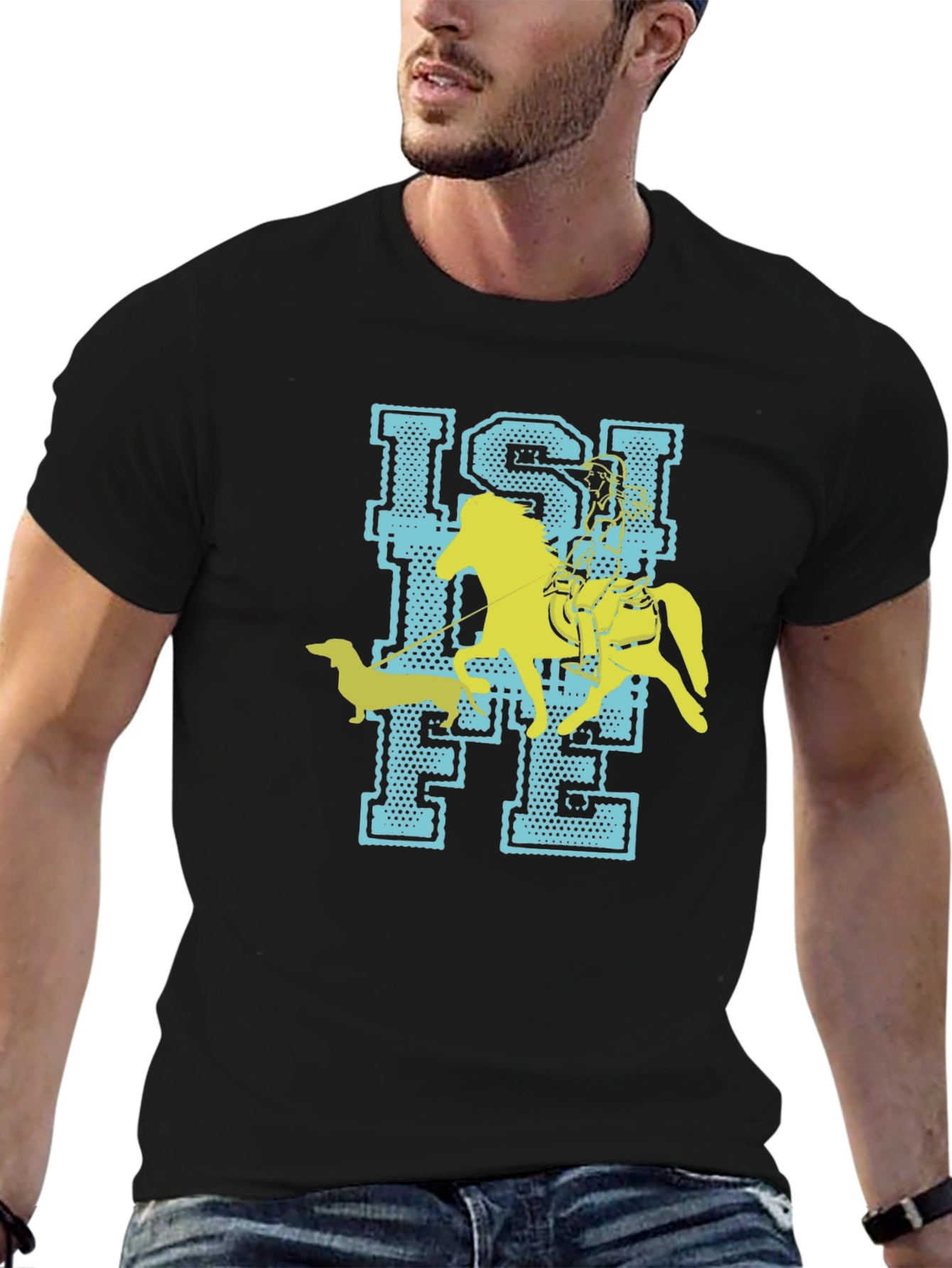 Isi Life T-Shirt - Horse & Dachshund Fun