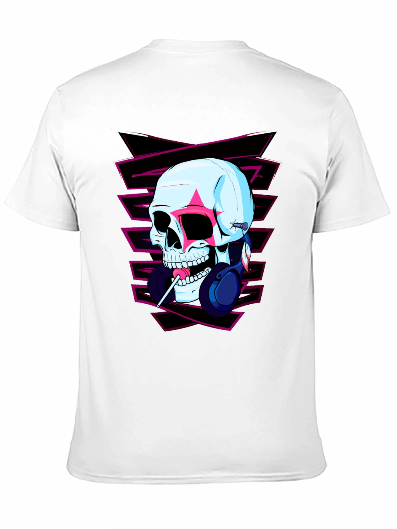 Skull with Headphones Graphic Tee