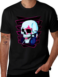 Skull with Headphones Graphic Tee