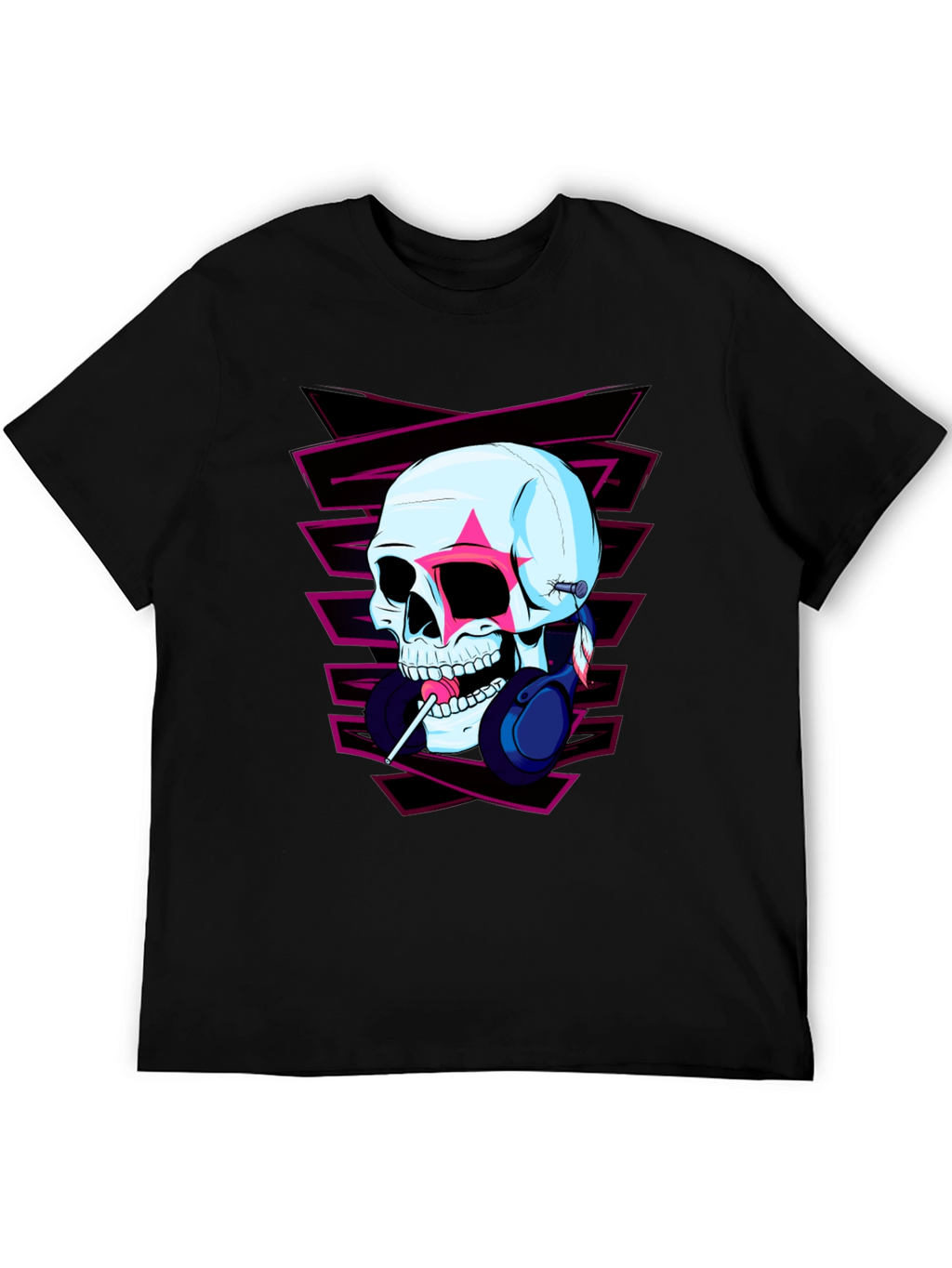 Skull with Headphones Graphic Tee