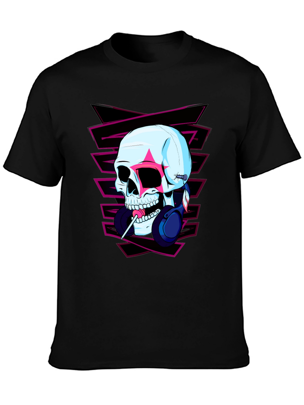 Skull with Headphones Graphic Tee