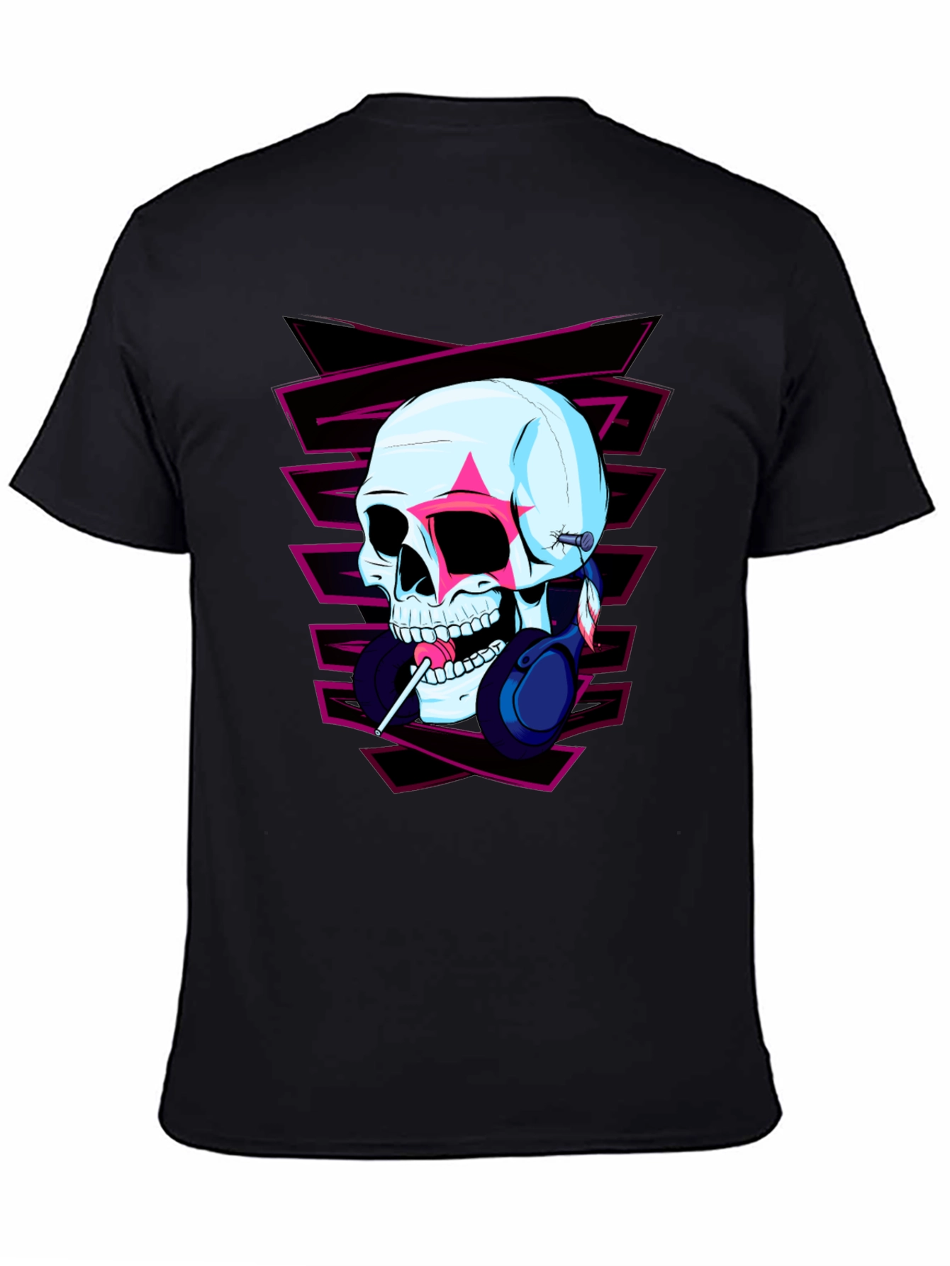 Skull with Headphones Graphic Tee