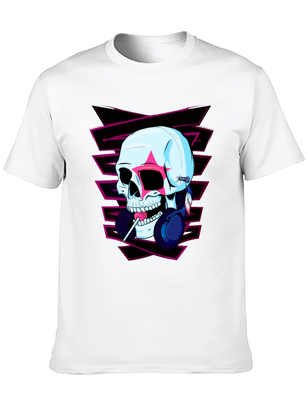 Skull with Headphones Graphic Tee