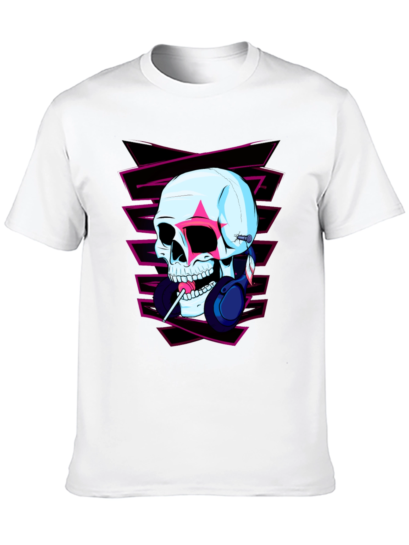 Skull with Headphones Graphic Tee