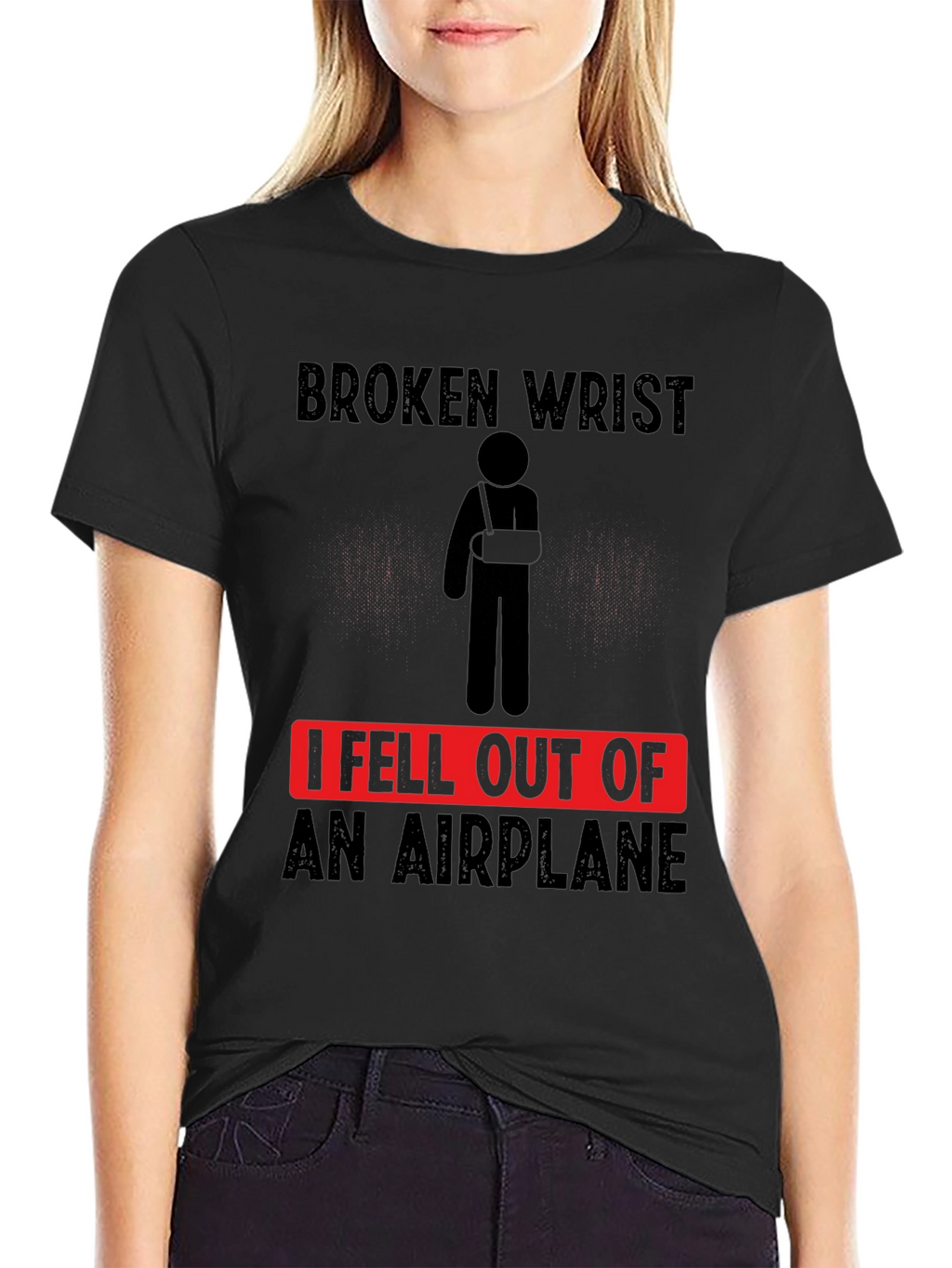 Broken Wrist Airplane T-Shirt Funny Injury Tee