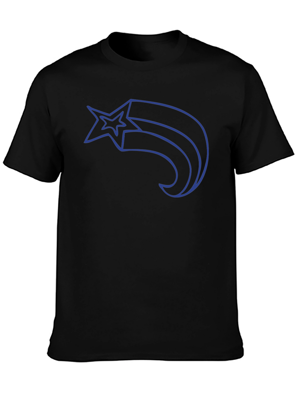 Mens Black T-Shirt with Shooting Star Graphic
