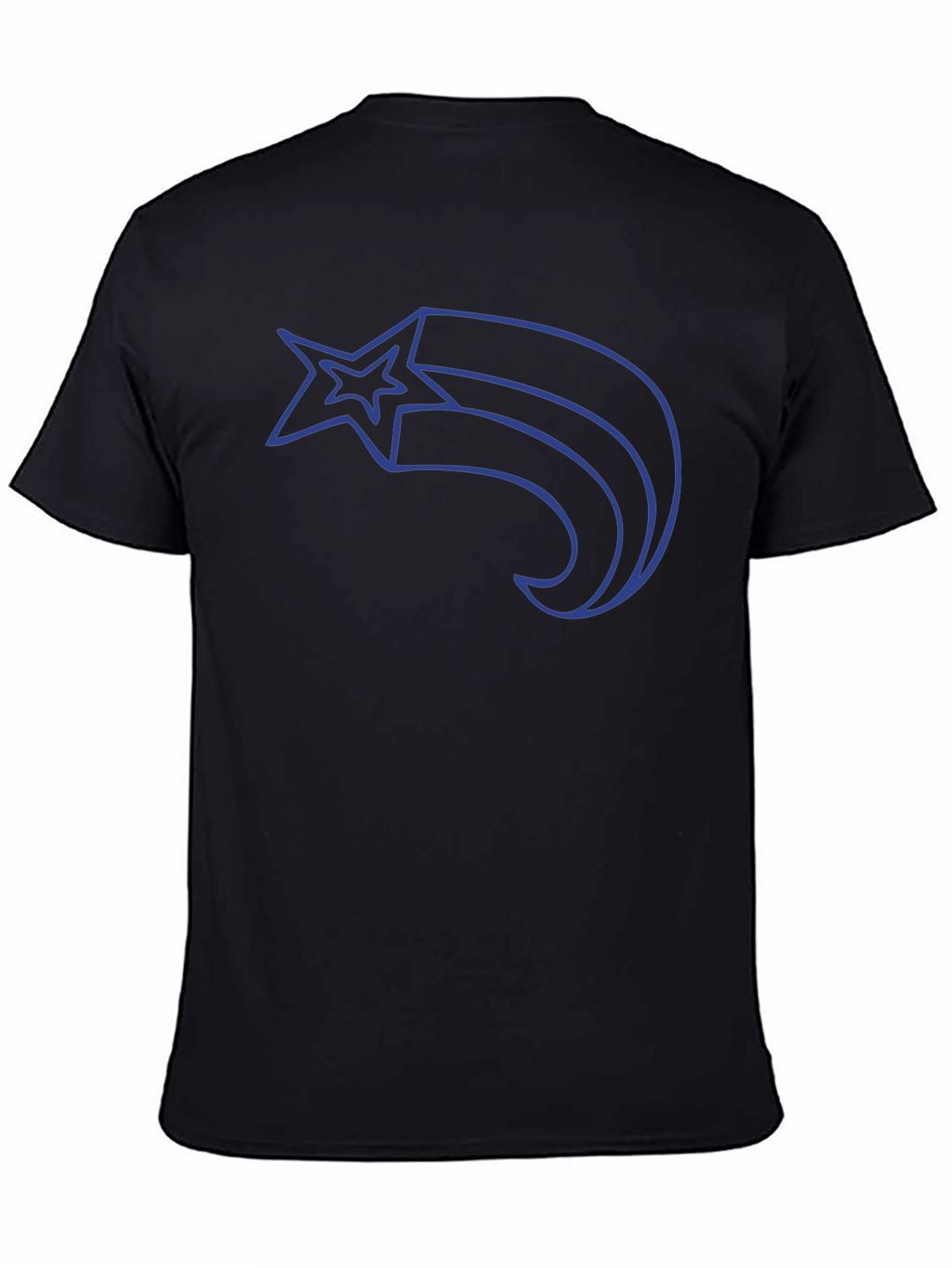 Mens Black T-Shirt with Shooting Star Graphic