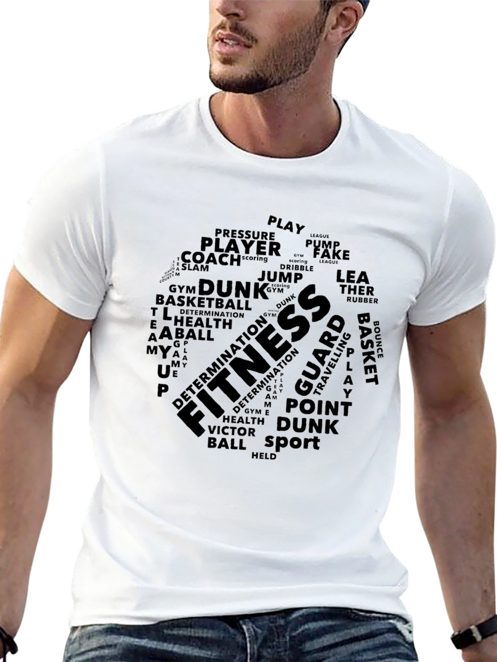 Fitness & Basketball Word Art T-Shirt
