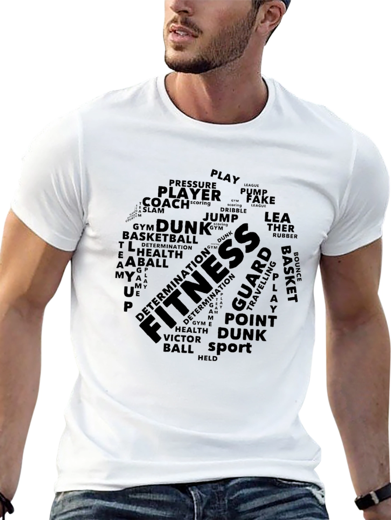 Fitness & Basketball Word Art T-Shirt